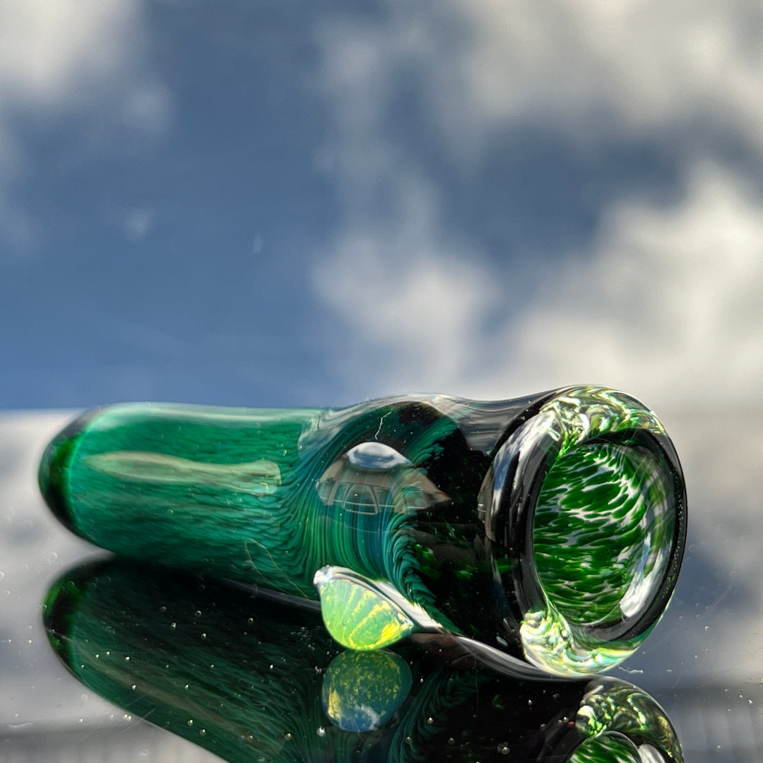 Thick Exp Green Chillum Glass Pipe Chuck Glass   