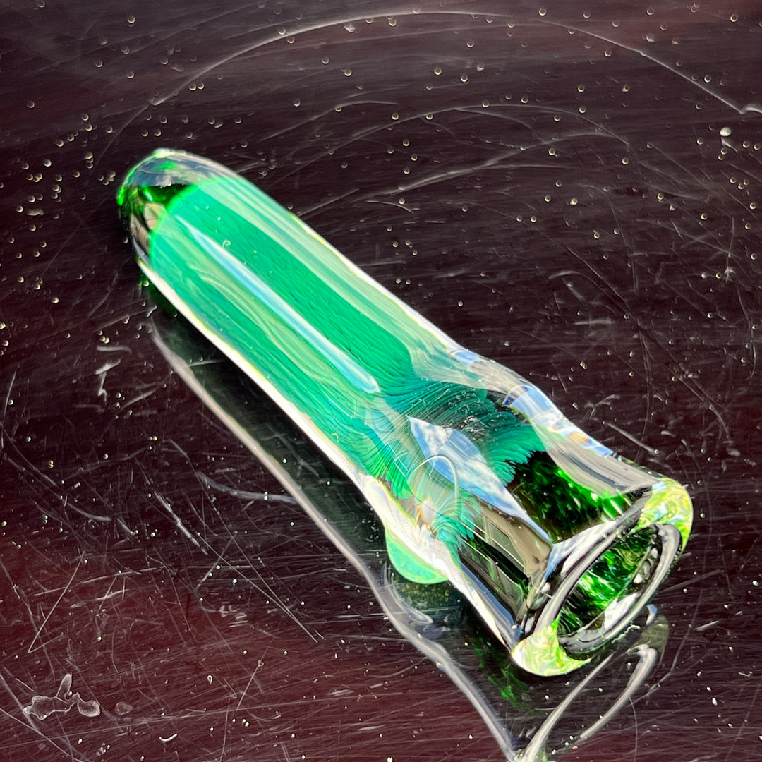 Thick Exp Green Chillum Glass Pipe Chuck Glass   