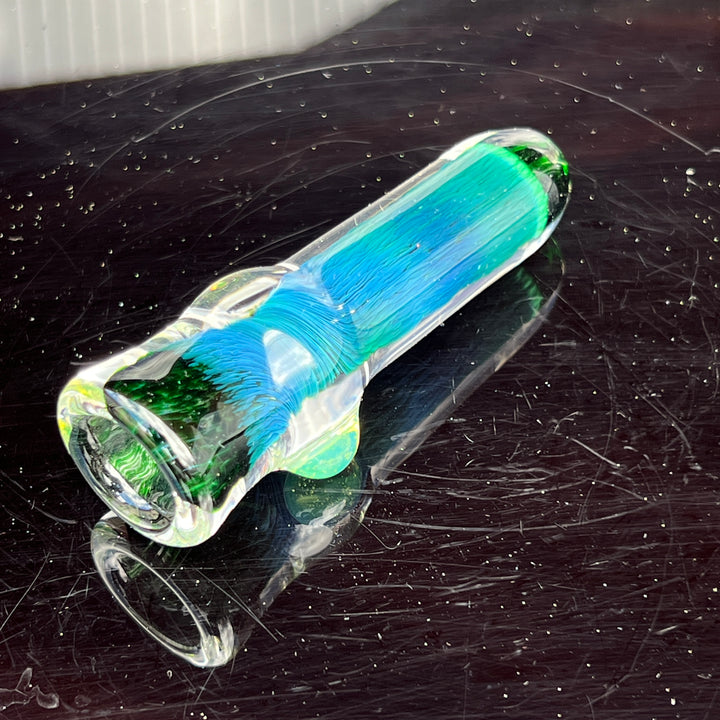 Thick Exp Green Chillum Glass Pipe Chuck Glass   