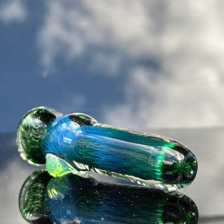 Thick Exp Green Chillum Glass Pipe Chuck Glass   