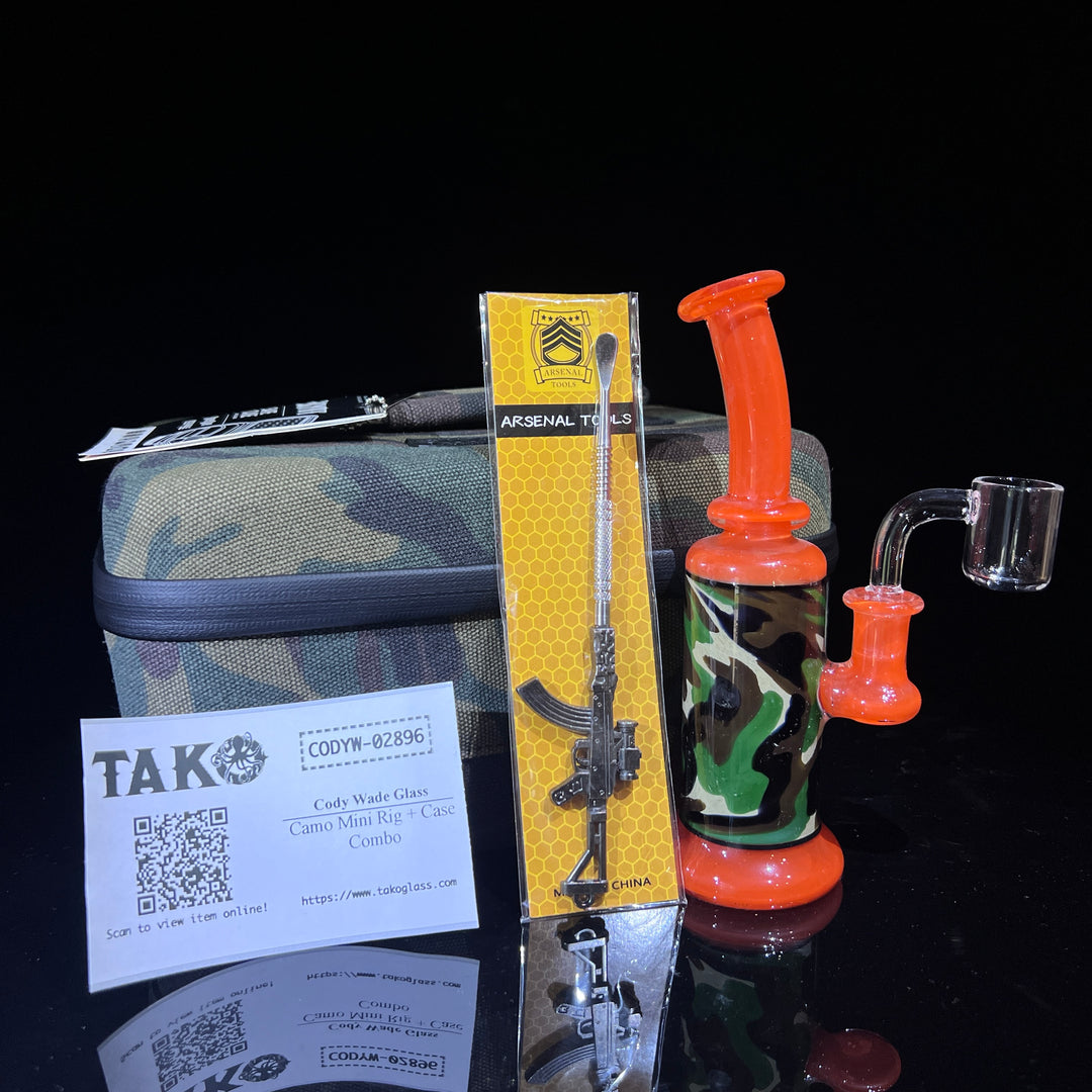 Camo Mini Rig + Case Combo Glass Pipe Cody Wade Glass   