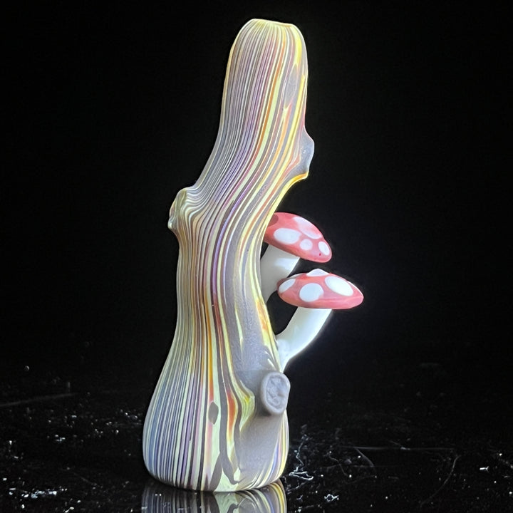 Wood Grain Mushroom Chillum Glass Pipe Wazoo Glass