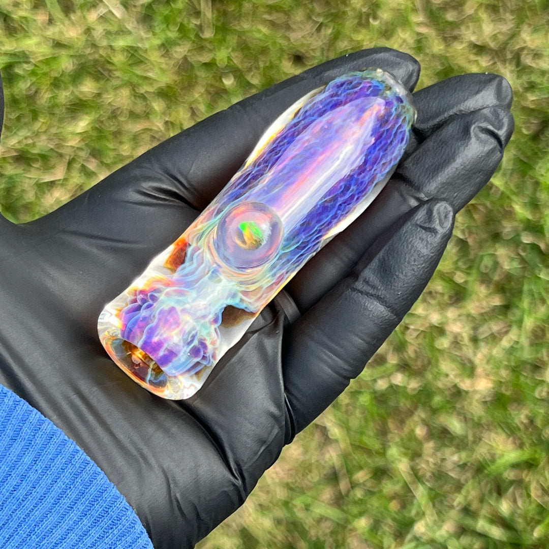 Purple Ghost Opal Chillum Glass Pipe Tako Glass   