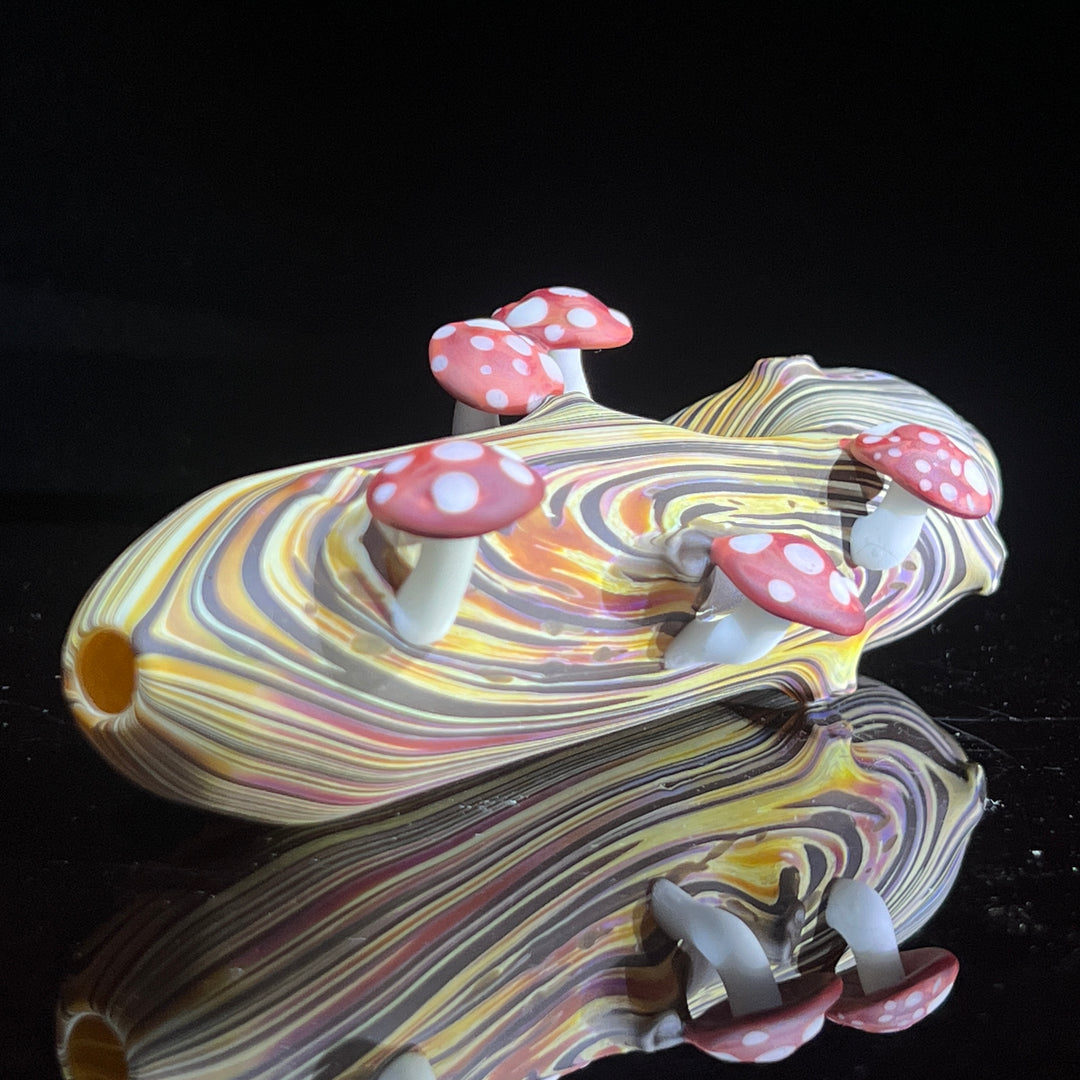 Wood Grain Mushroom Steam Roller Glass Pipe Wazoo Glass