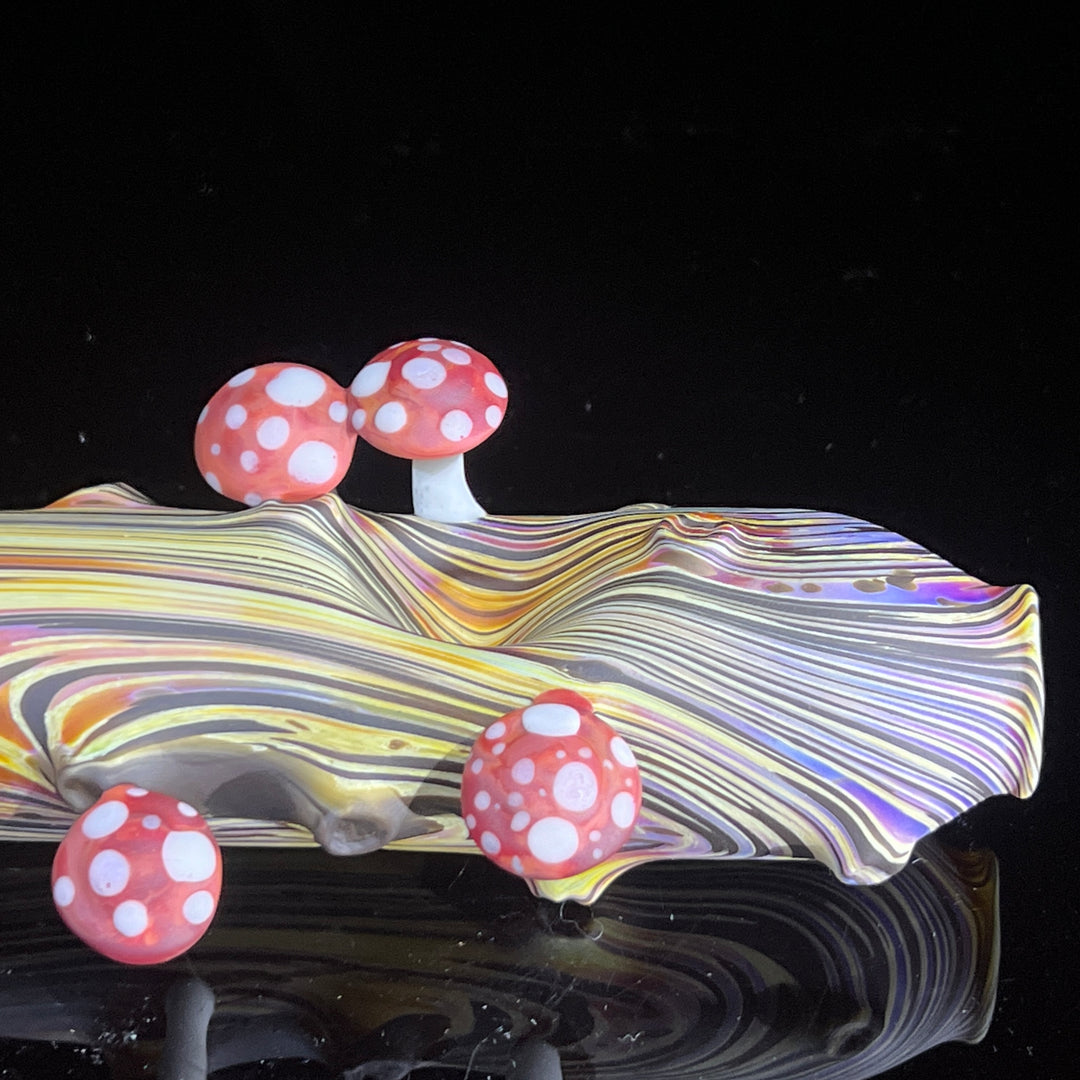 Wood Grain Mushroom Steam Roller Glass Pipe Wazoo Glass