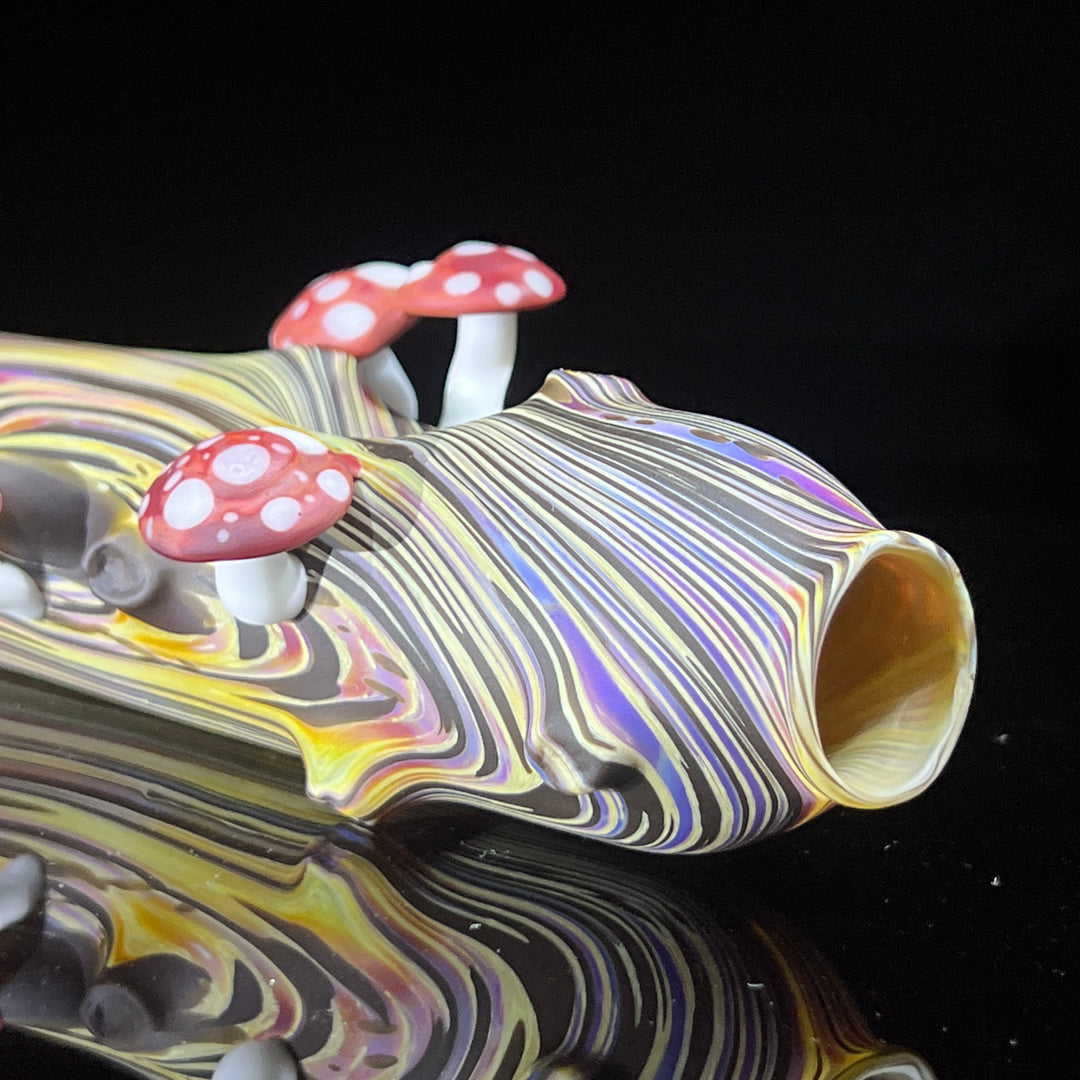 Wood Grain Mushroom Steam Roller Glass Pipe Wazoo Glass