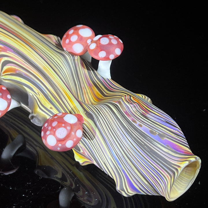 Wood Grain Mushroom Steam Roller Glass Pipe Wazoo Glass