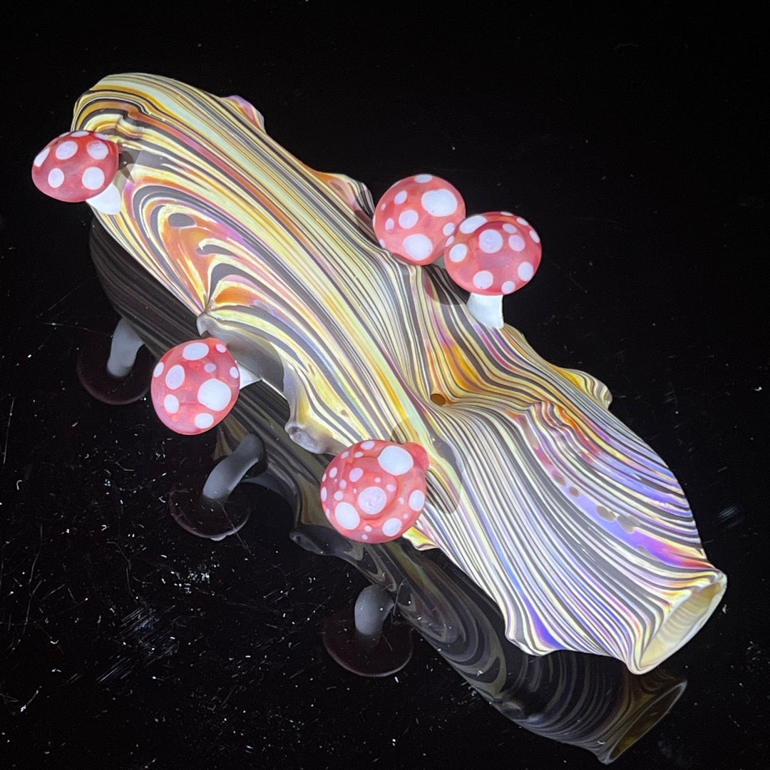 Wood Grain Mushroom Steam Roller Glass Pipe Wazoo Glass