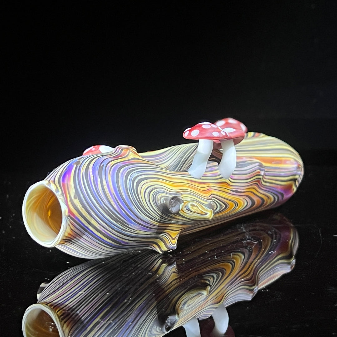 Wood Grain Mushroom Steam Roller Glass Pipe Wazoo Glass