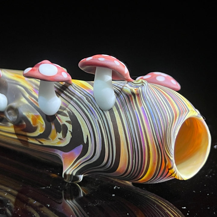 Wood Grain Mushroom Steam Roller Glass Pipe Wazoo Glass