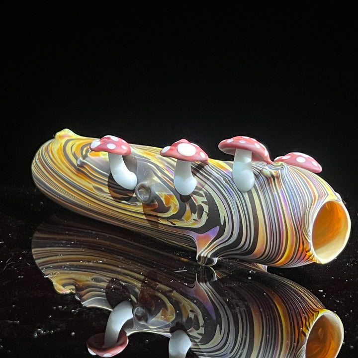 Wood Grain Mushroom Steam Roller Glass Pipe Wazoo Glass