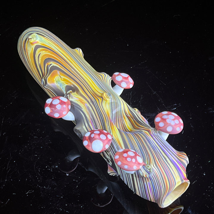 Wood Grain Mushroom Steam Roller Glass Pipe Wazoo Glass