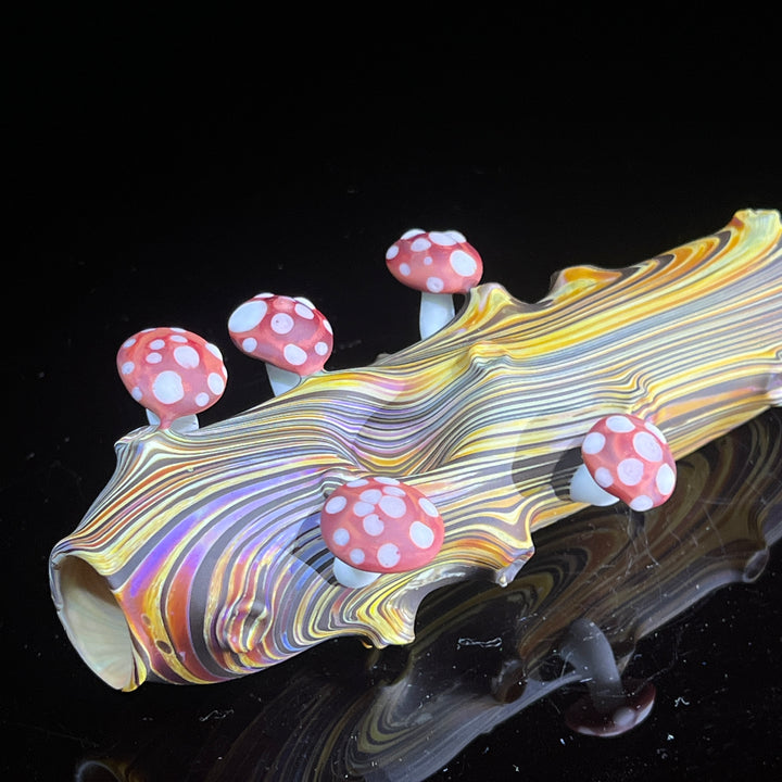 Wood Grain Mushroom Steam Roller Glass Pipe Wazoo Glass