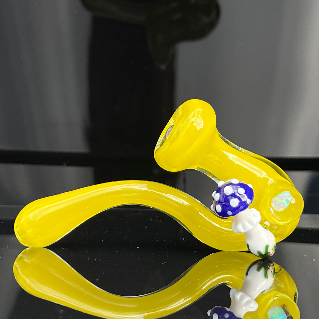 Lemon Opal Mushroom Sherlock Glass Pipe Beezy Glass