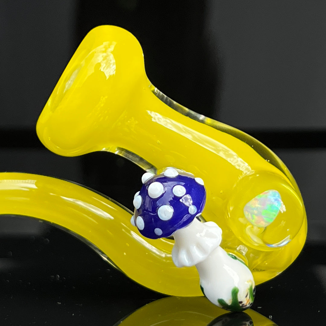 Lemon Opal Mushroom Sherlock Glass Pipe Beezy Glass