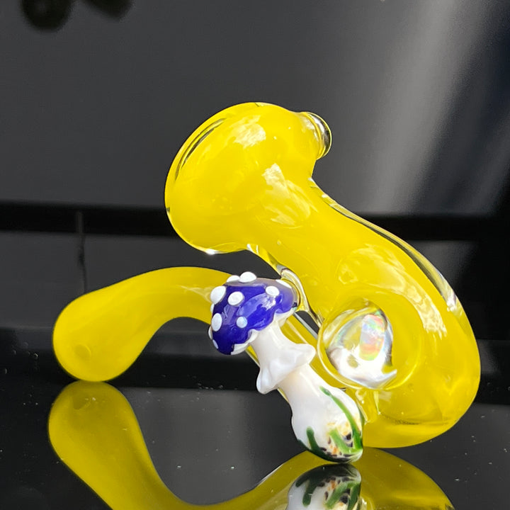 Lemon Opal Mushroom Sherlock Glass Pipe Beezy Glass