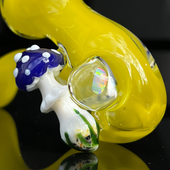 Lemon Opal Mushroom Sherlock Glass Pipe Beezy Glass