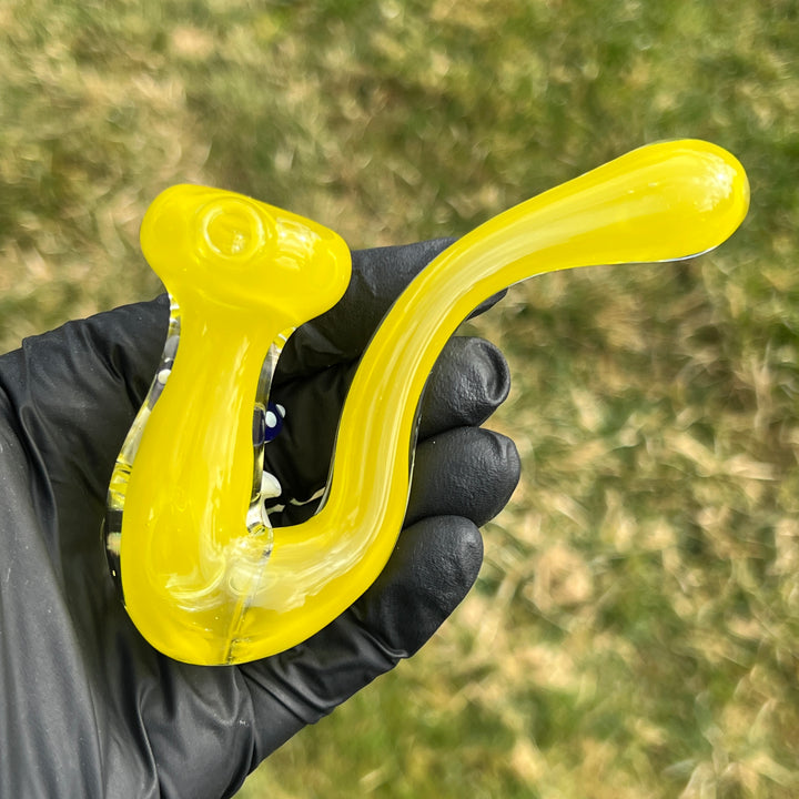 Lemon Opal Mushroom Sherlock Glass Pipe Beezy Glass