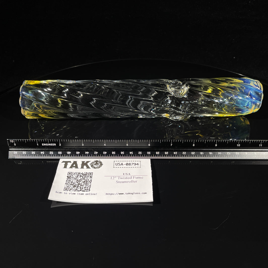 12" Twisted Fume Steamroller Glass Pipe USA