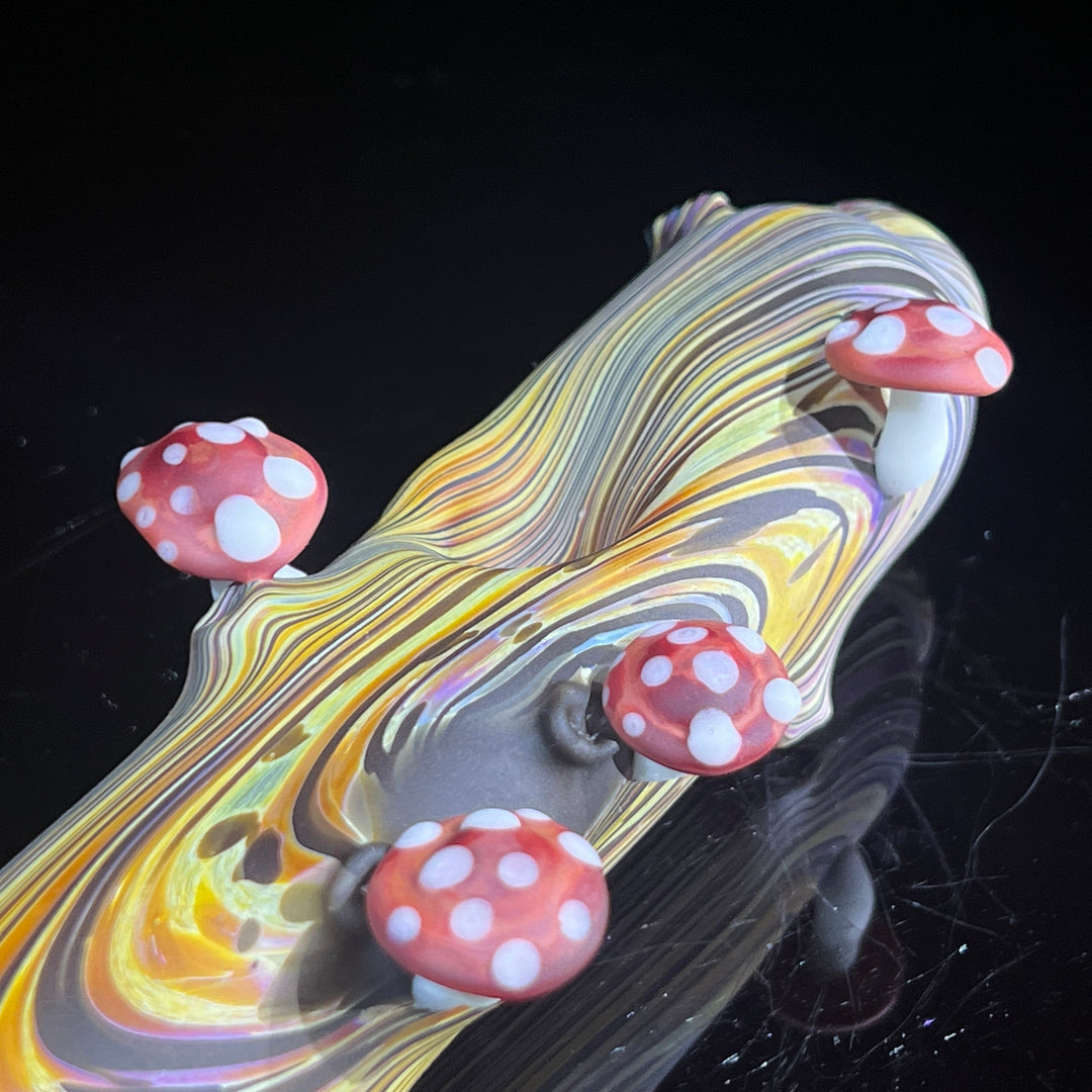 Wood Grain Mushroom Steam Roller Glass Pipe Wazoo Glass