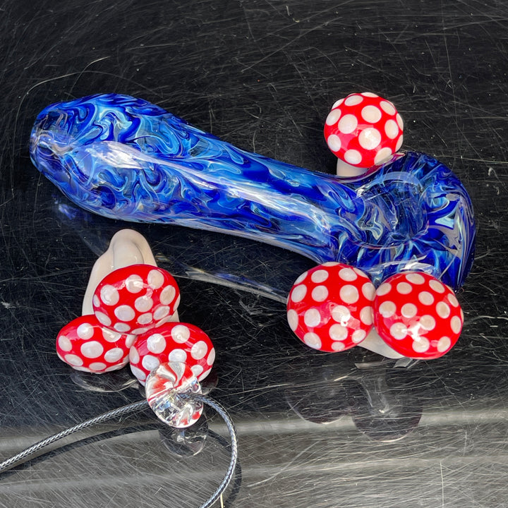 Mushroom Glass Pipe Combo Glass Pipe GXG Studio   