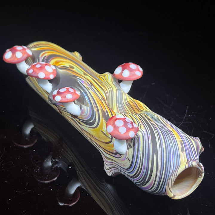 Wood Grain Mushroom Steam Roller Glass Pipe Wazoo Glass