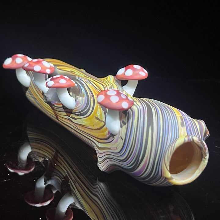 Wood Grain Mushroom Steam Roller Glass Pipe Wazoo Glass