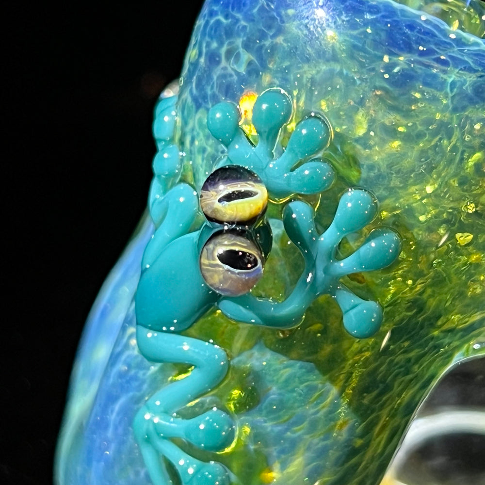 Color Changing Green Frog Sherlock Glass Pipe Beezy Glass   