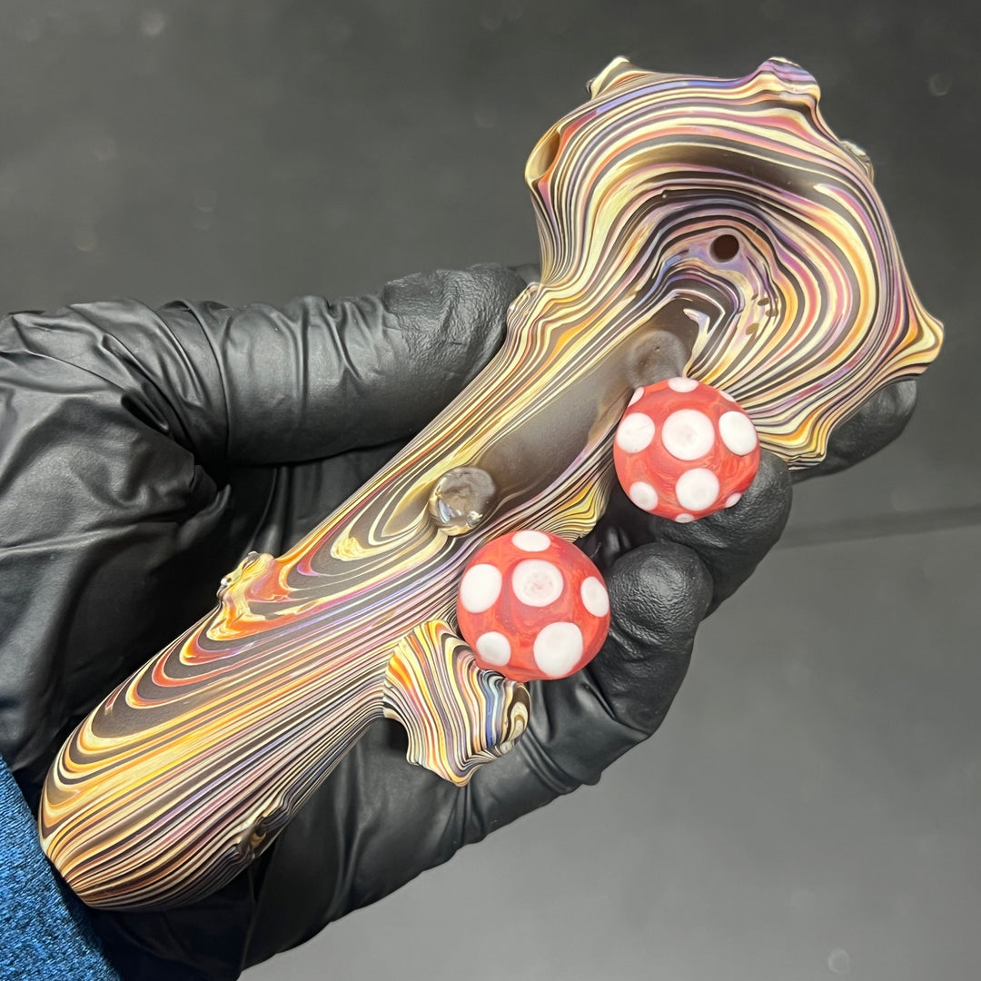 Woodgrain Shroom Branch Spoon Glass Pipe Wazoo Glass