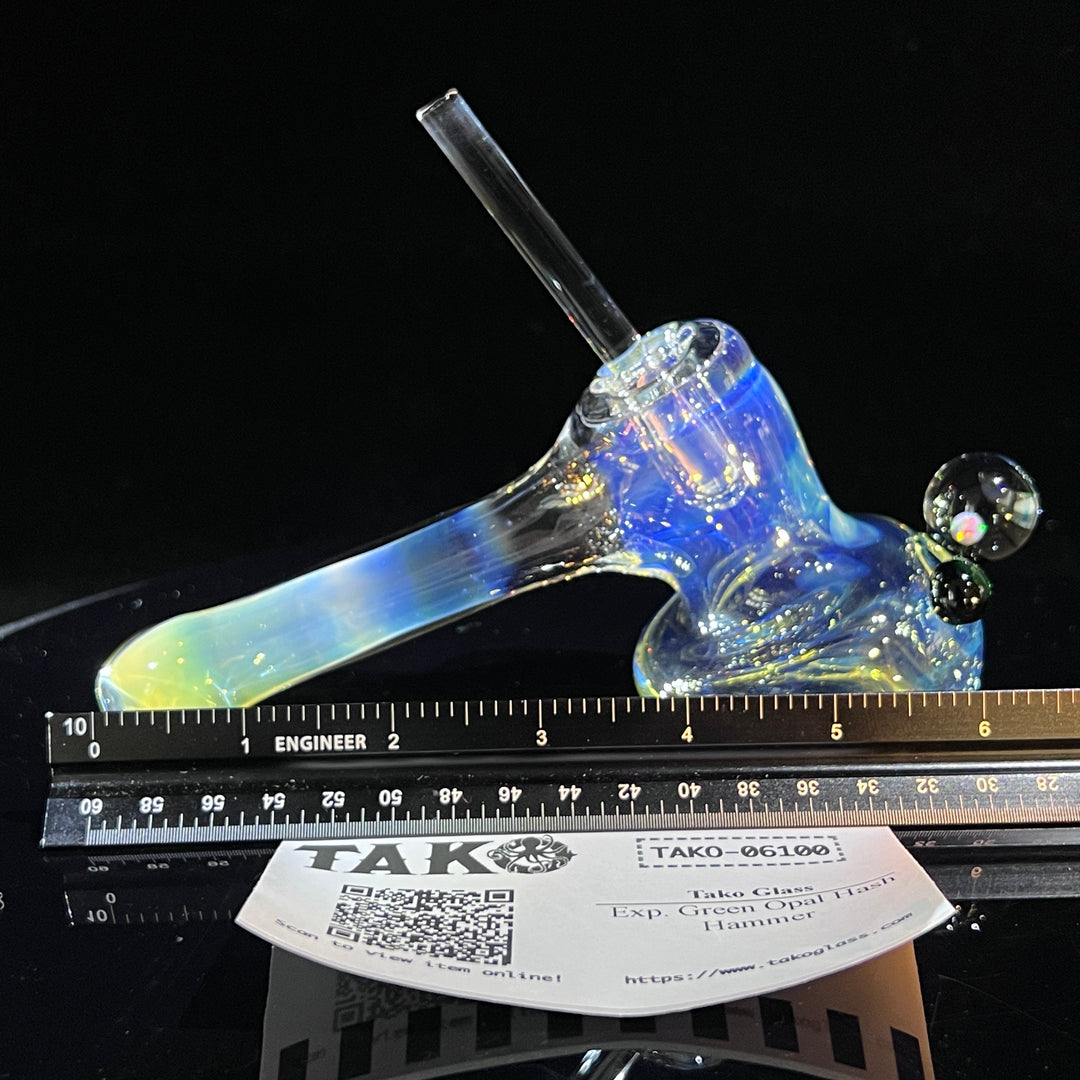 Exp. Green Opal Hash Hammer Glass Pipe Tako Glass   