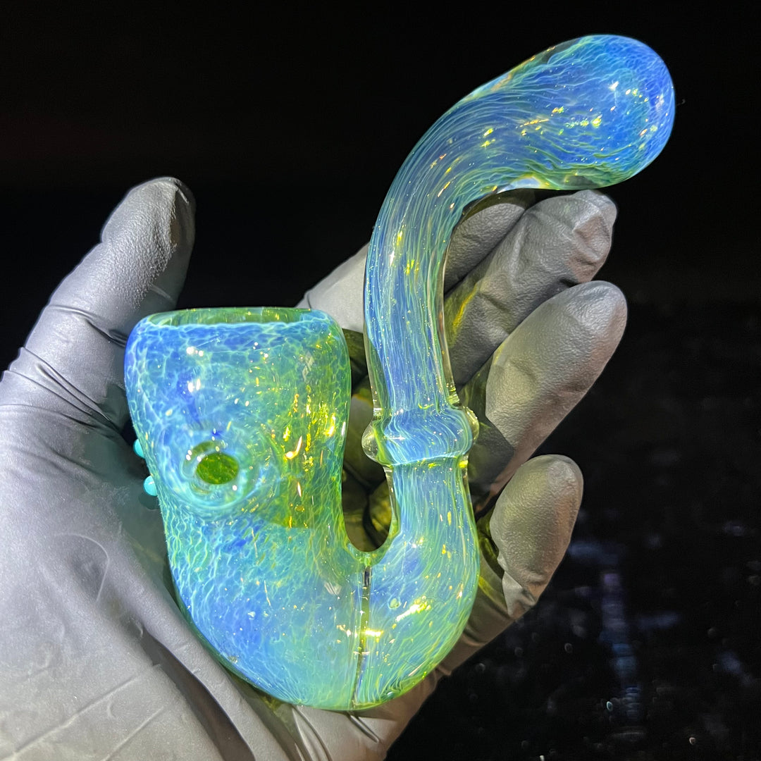 Color Changing Green Frog Sherlock Glass Pipe Beezy Glass   