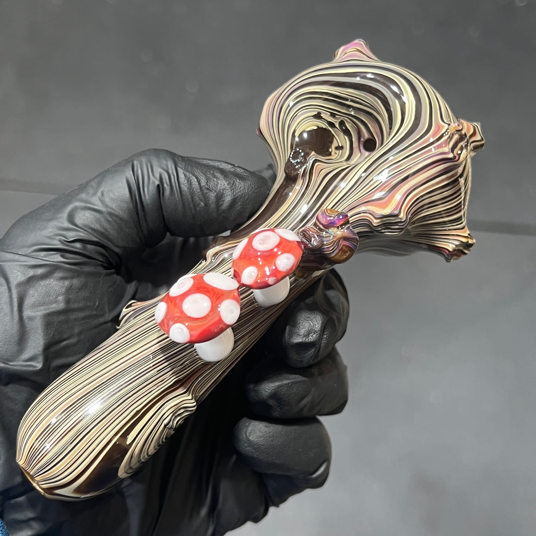 Woodgrain Shroom Branch Spoon Glass Pipe Wazoo Glass