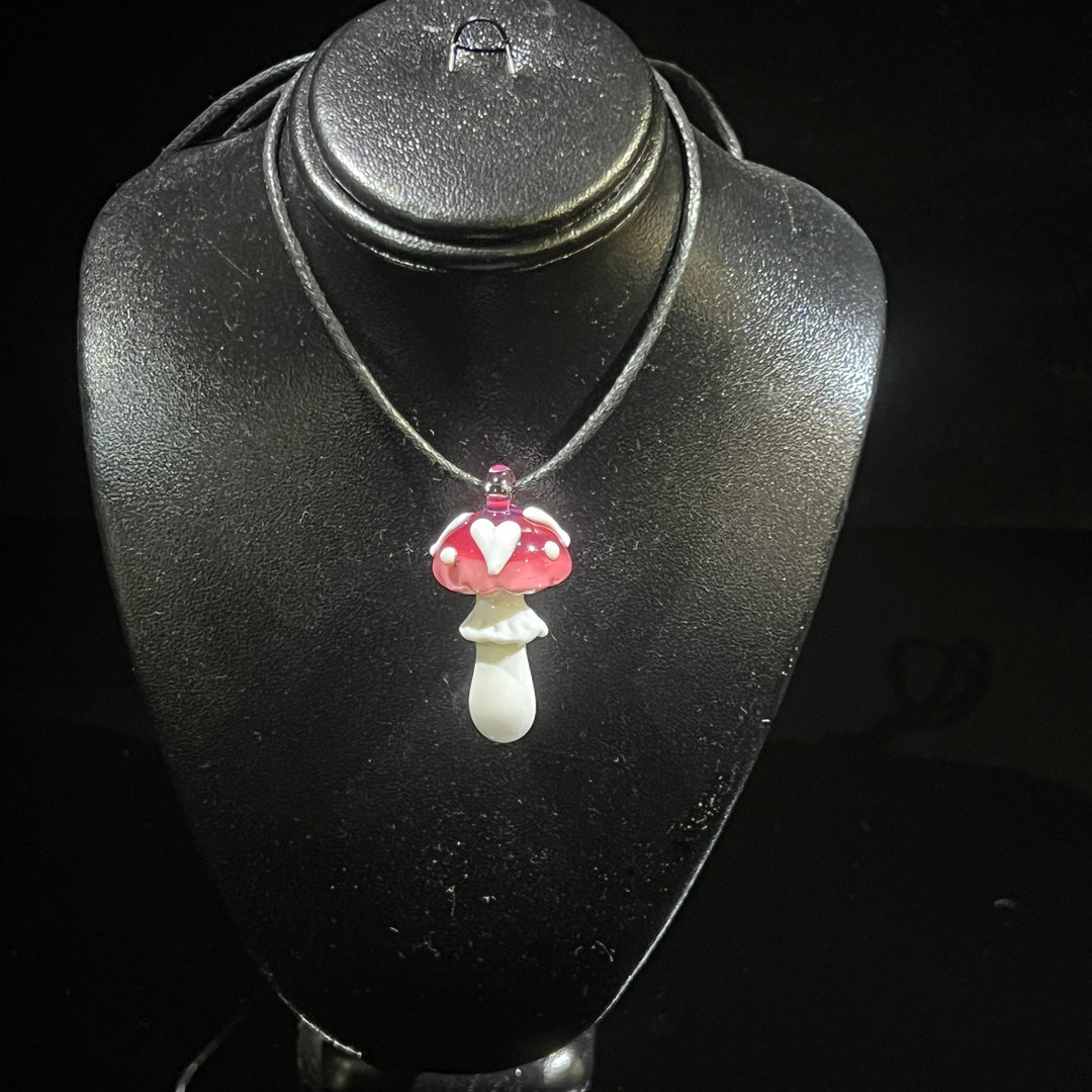 Mushroom Heart Pendant Jewelry Beezy Glass