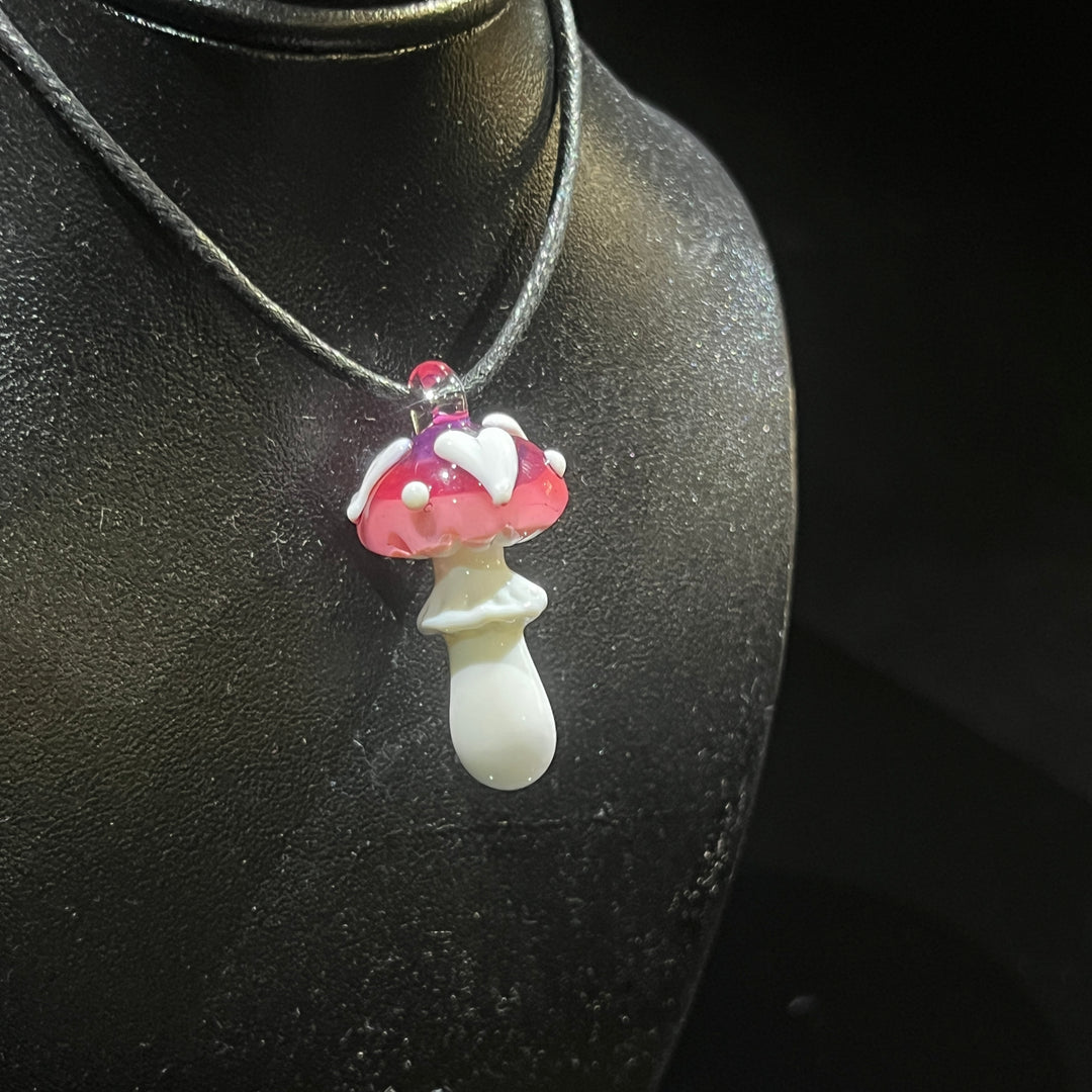 Mushroom Heart Pendant Jewelry Beezy Glass