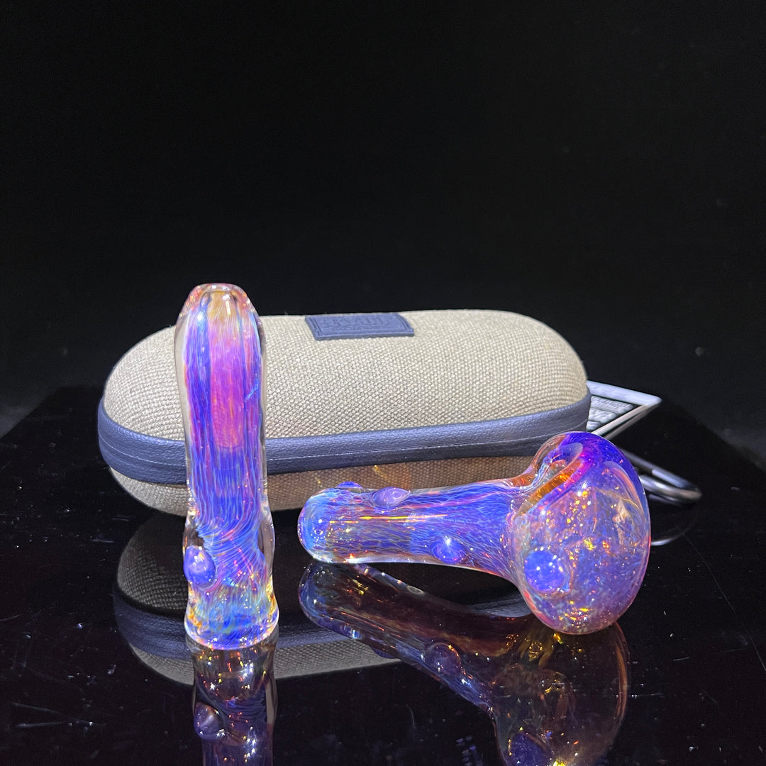 Thick Purple Pipe + Chillum + Case Combo Glass Pipe Chuck Glass   