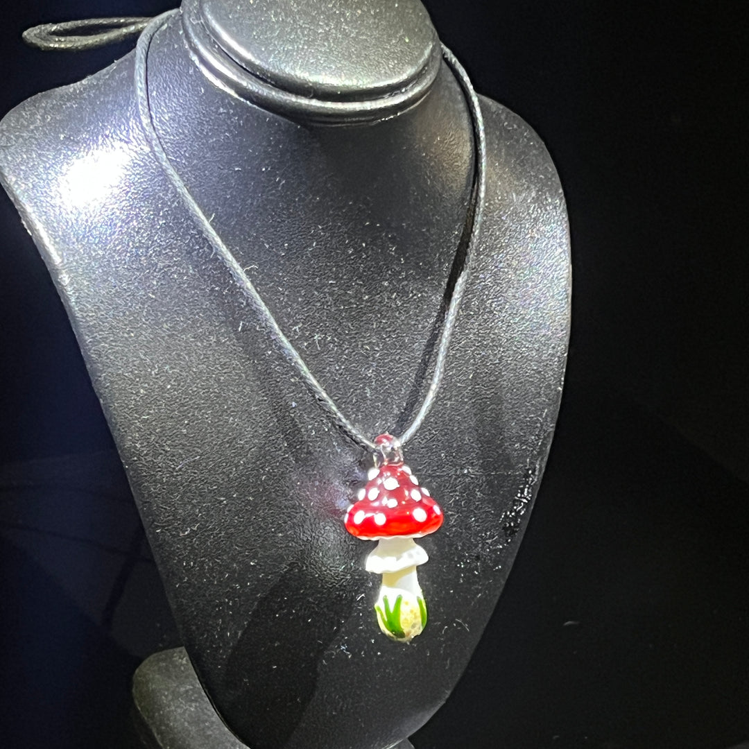 Small Mushroom Pendant Jewelry Beezy Glass