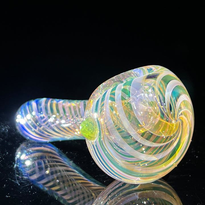 Thick Fume Pipe Green Slyme Marble Glass Pipe Chuck Glass   