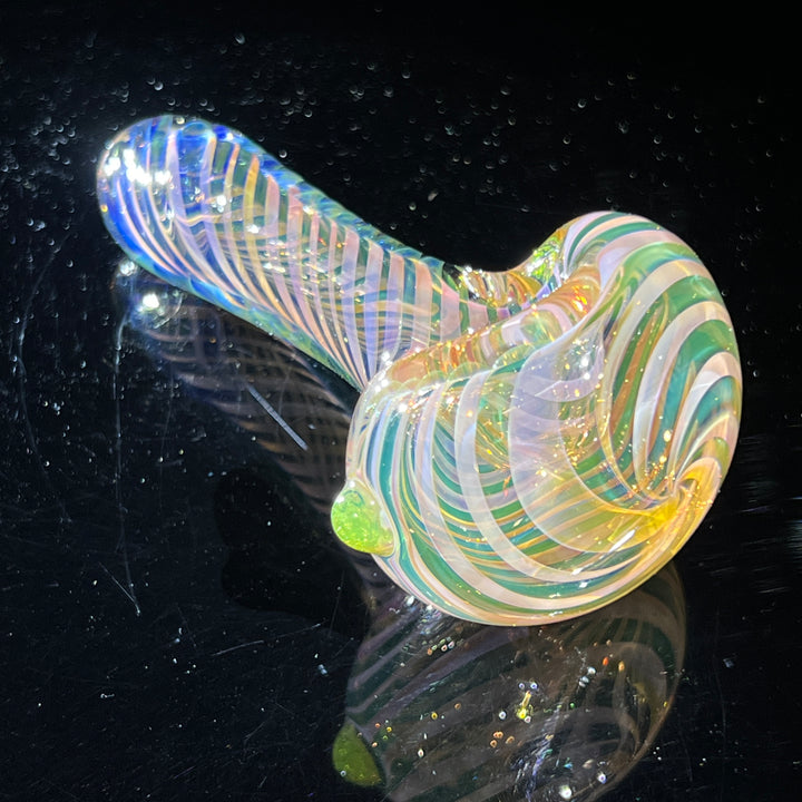 Thick Fume Pipe Green Slyme Marble Glass Pipe Chuck Glass   