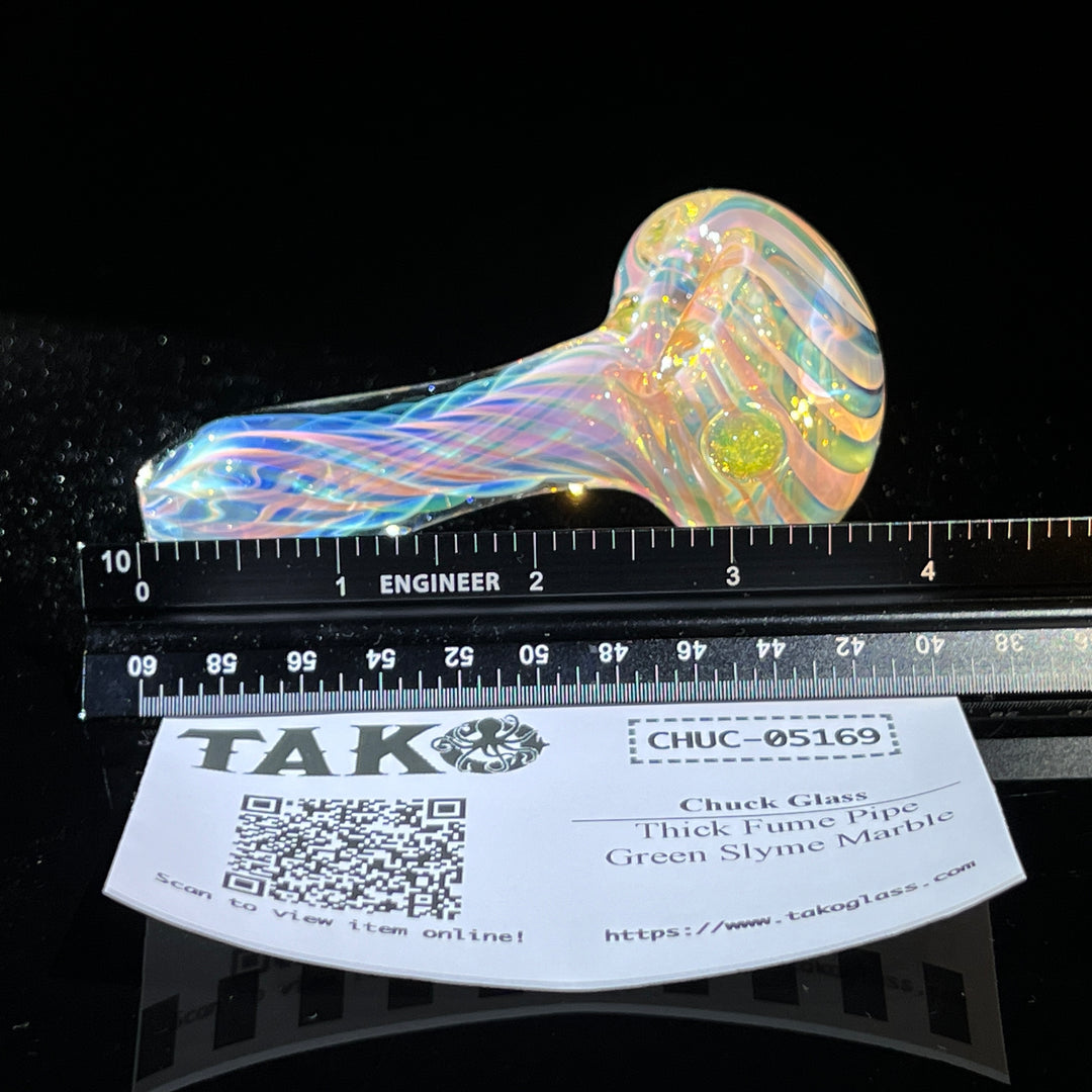 Thick Fume Pipe Green Slyme Marble Glass Pipe Chuck Glass   