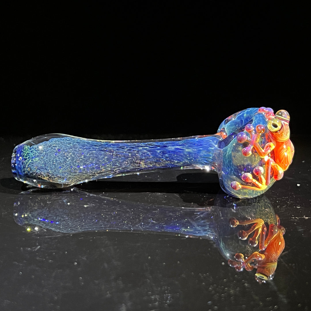 Blue Sea Sparkle Frog Spoon Glass Pipe Beezy Glass   