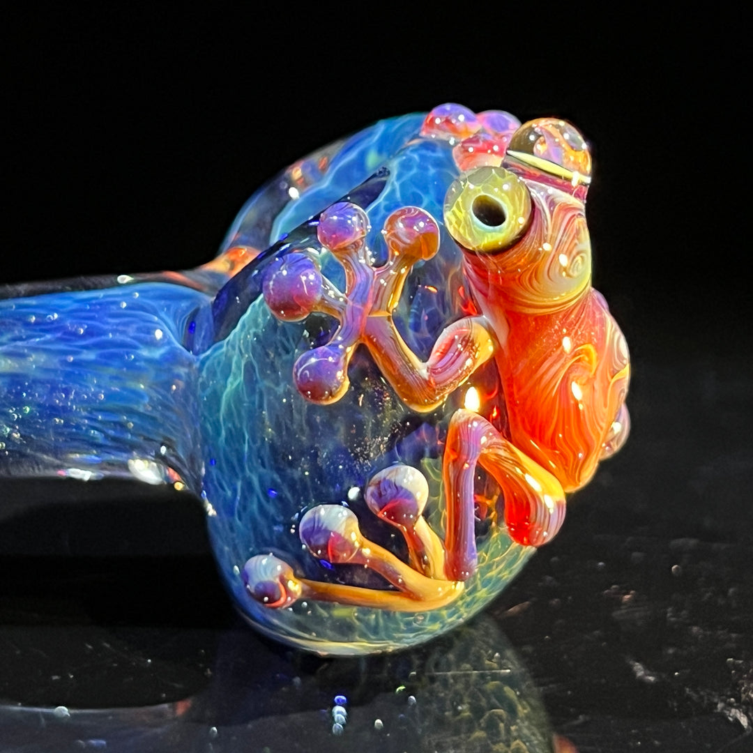 Blue Sea Sparkle Frog Spoon Glass Pipe Beezy Glass   