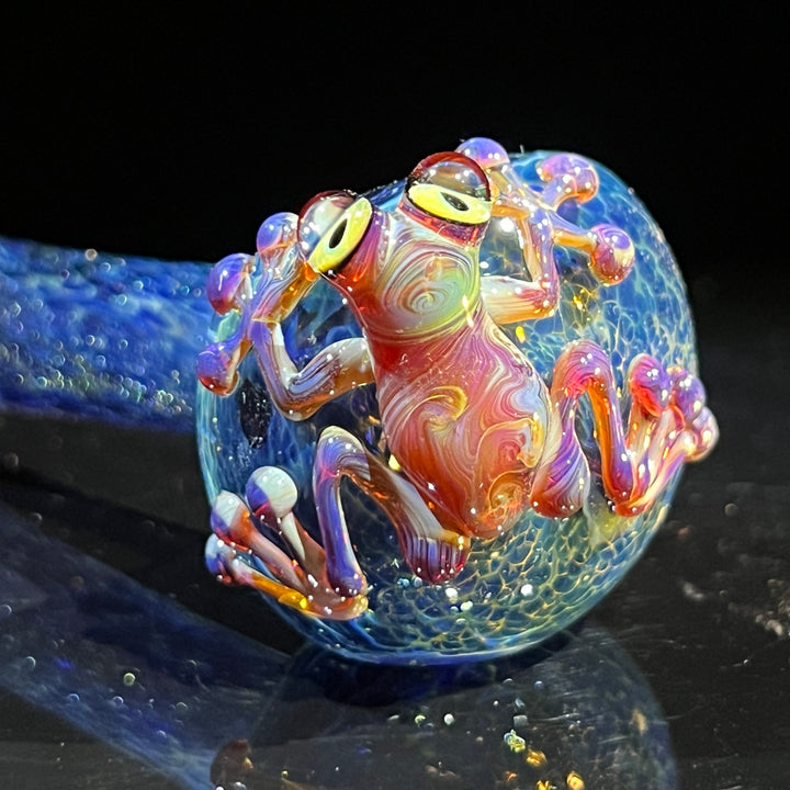 Blue Sea Sparkle Frog Spoon Glass Pipe Beezy Glass   