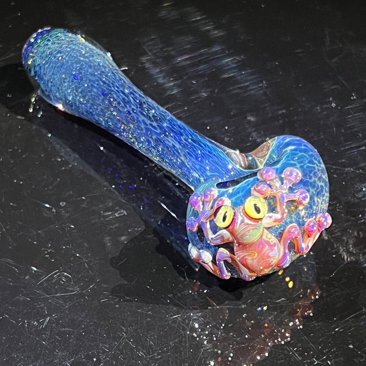 Blue Sea Sparkle Frog Spoon Glass Pipe Beezy Glass   