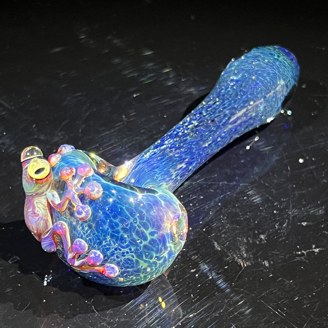 Blue Sea Sparkle Frog Spoon Glass Pipe Beezy Glass   