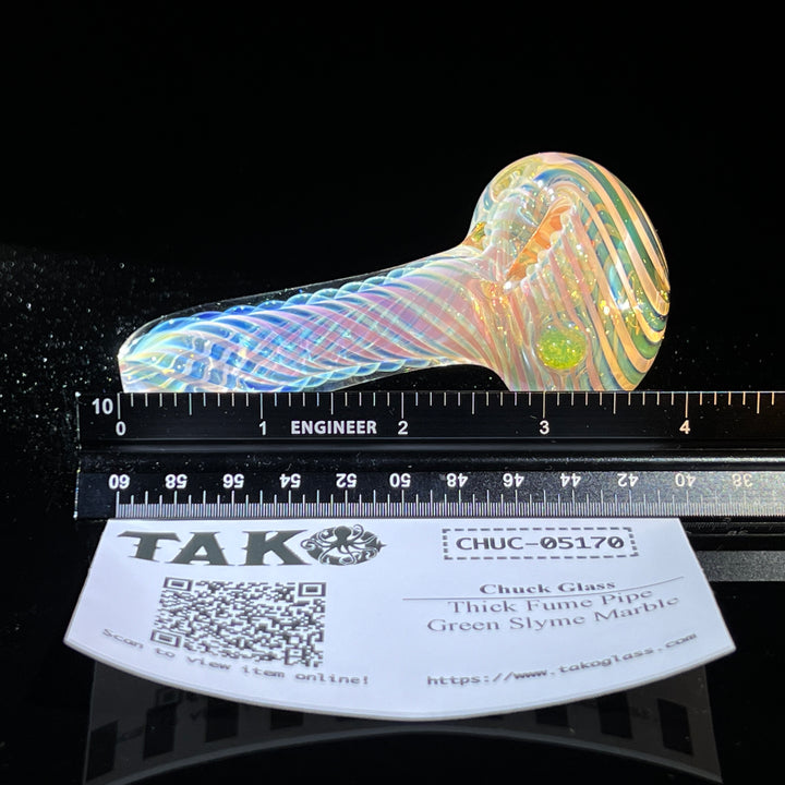 Thick Fume Pipe Green Slyme Marble Glass Pipe Chuck Glass   