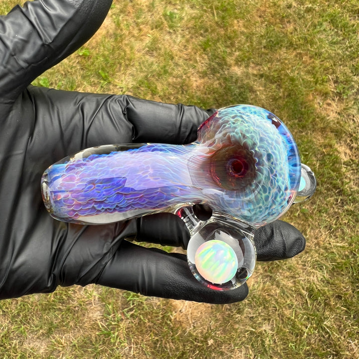 Purple Nebula Pocket Pipe with Opal Spheres Glass Pipe Tako Glass   