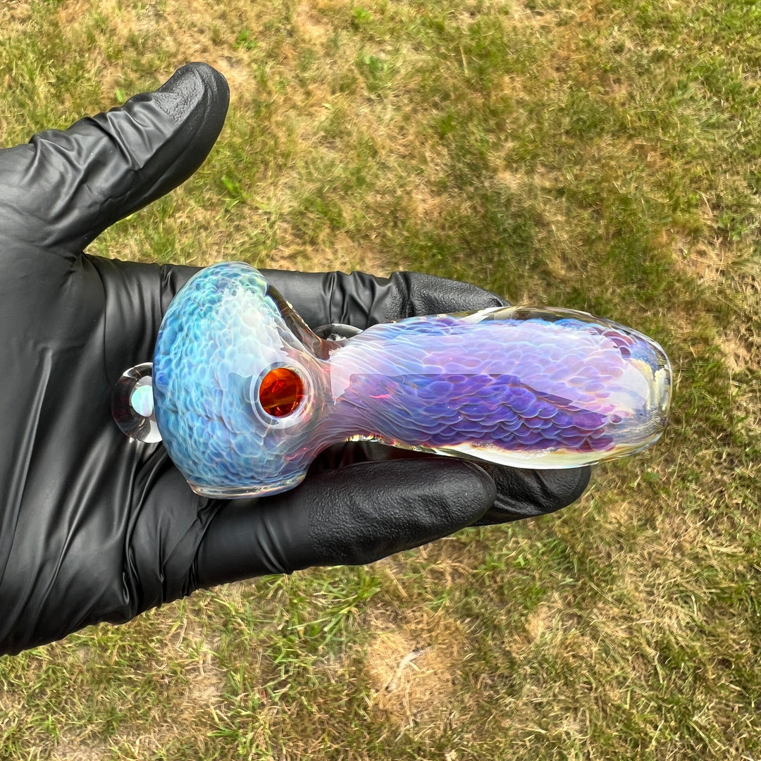 Purple Nebula Pocket Pipe with Opal Spheres Glass Pipe Tako Glass   