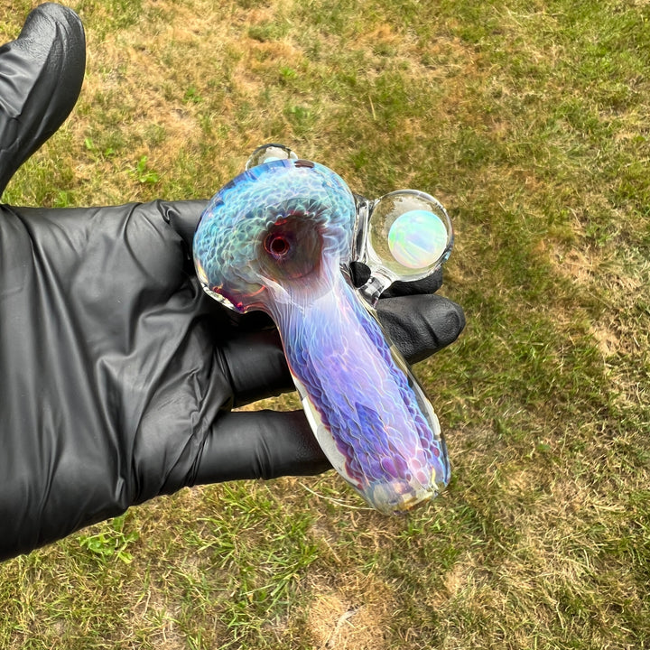 Purple Nebula Pocket Pipe with Opal Spheres Glass Pipe Tako Glass   