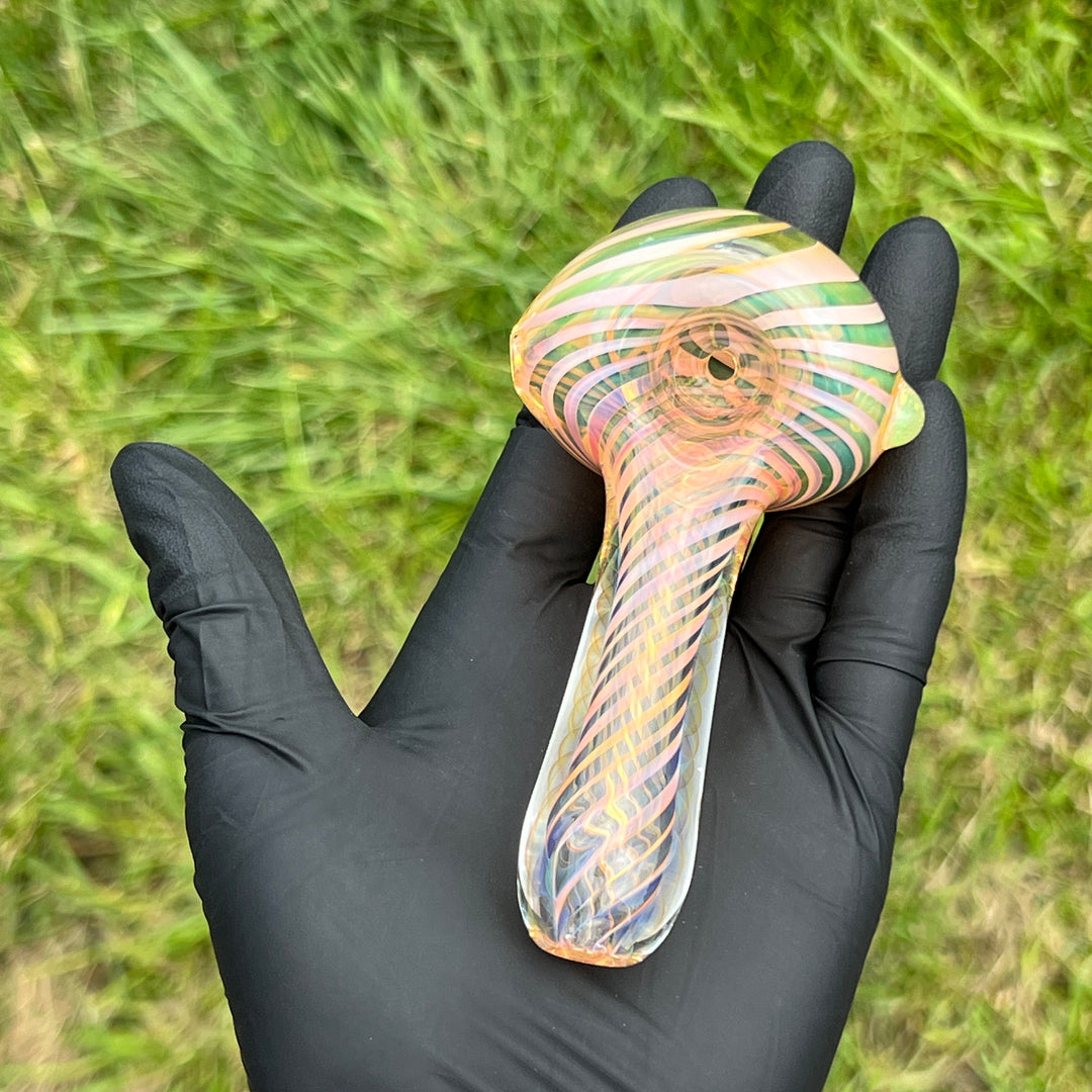 Thick Fume Pipe Green Slyme Marble Glass Pipe Chuck Glass   