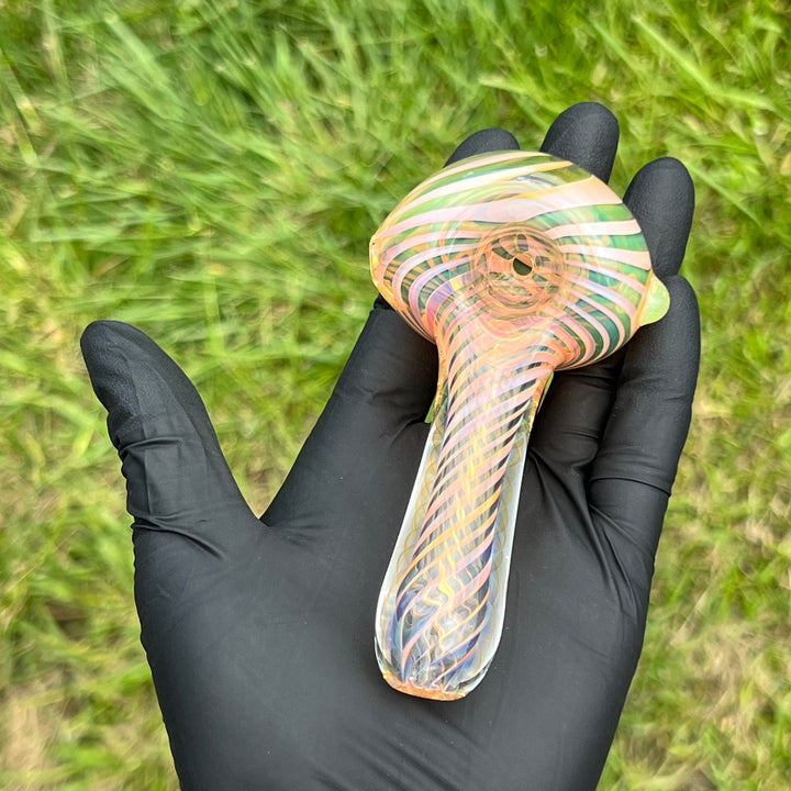 Thick Fume Pipe Green Slyme Marble Glass Pipe Chuck Glass   